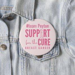 Bóton Redondo 10.16cm Botão rosa personalizado personalizado do cancer d