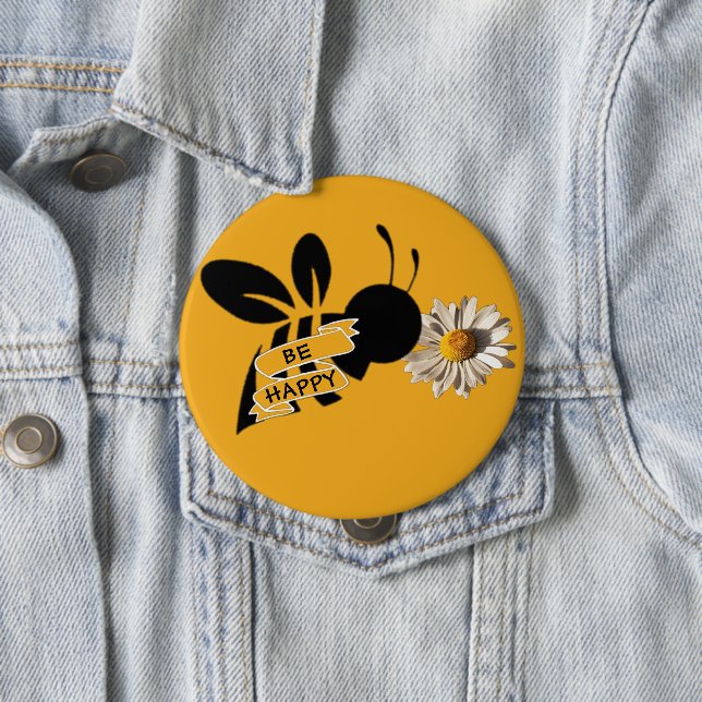 Bóton Redondo 10.16cm Botão SER FELIZ (In Situ)