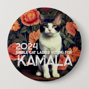 Bóton Redondo 10.16cm Botão solteiro Gato para Kamala