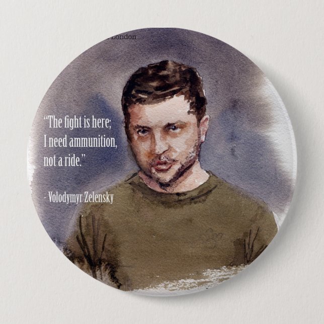 Bóton Redondo 10.16cm Botão Zelensky, Volodymir (Frente)