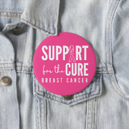 Bóton Redondo 10.16cm Botões cor-de-rosa com cura de apoio ao cancer de 