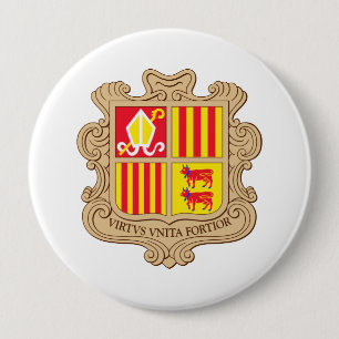 Bóton Redondo 10.16cm Brasão de Andorra