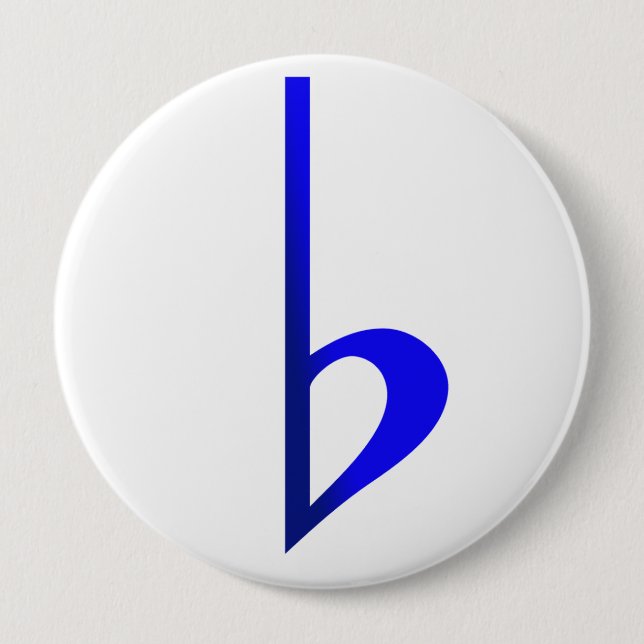 Bóton Redondo 10.16cm Broche Bemol Azul (Frente)