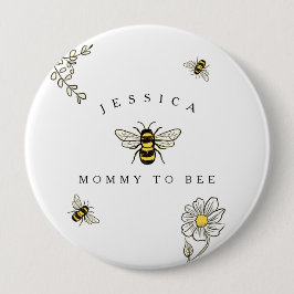 Bóton Redondo 10.16cm Bumble Bee Buzzy Bee Mamãe para Abelha