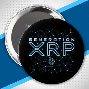Bóton Redondo 10.16cm Cadeia de Bloqueio Criptomoeda XRP Crypto Generati