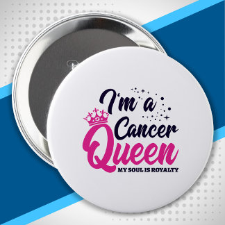 Bóton Redondo 10.16cm Cancer de astrologia Aniversário Rainha Zodiac Sin