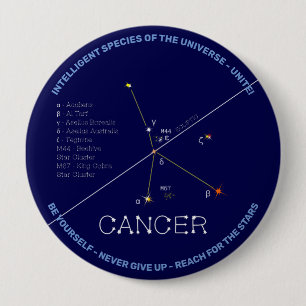 Bóton Redondo 10.16cm Cancer de constelação Zodiac