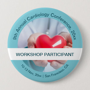 Bóton Redondo 10.16cm Cardiologia Conferência médica cardiotorácica