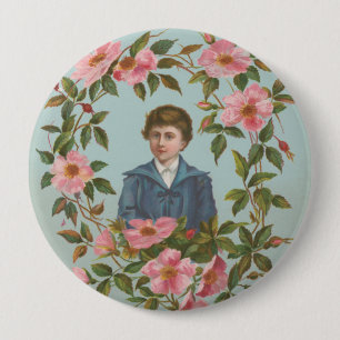 Bóton Redondo 10.16cm Cartão de São Valentim Alemão Antigo Kitsch, 1884