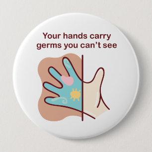 Bóton Redondo 10.16cm Cartum Germy Hands Precisa Lavar