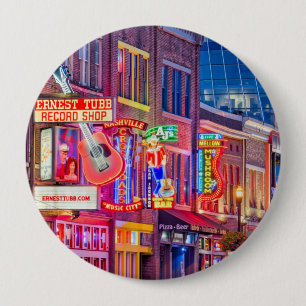 Bóton Redondo 10.16cm Centro da Broadway Street Nashville Tennessee