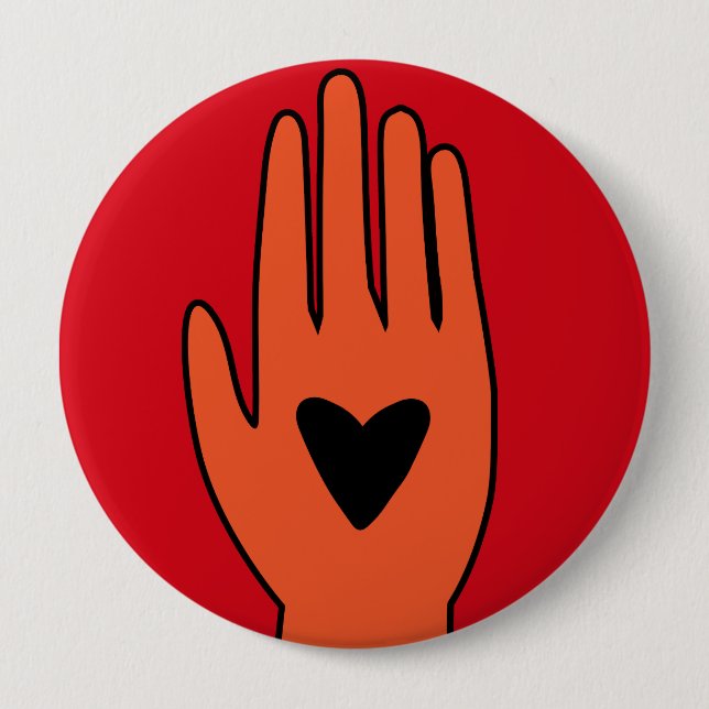 Bóton Redondo 10.16cm Cessar-fogo agora mão design gráfica palestiniana (Frente)