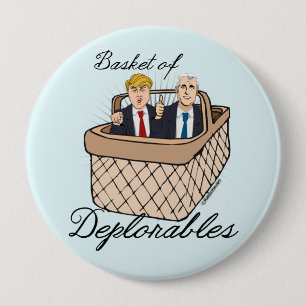 Bóton Redondo 10.16cm Cesta de Deplorables - moedas de um centavo do