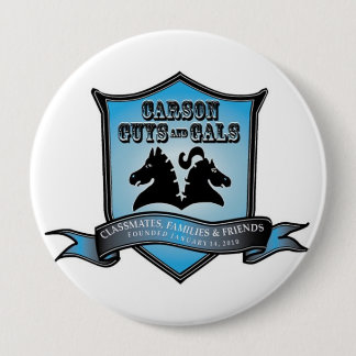 Bóton Redondo 10.16cm CGAG 4" BOTÃO azul/branco