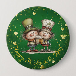 Bóton Redondo 10.16cm Cheerful St. Patrick’s Day Party Illustration