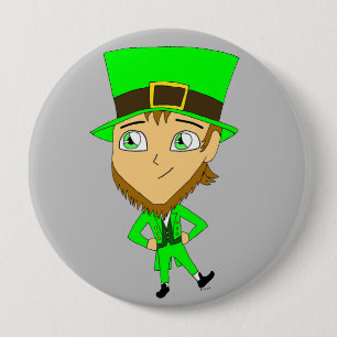 Bóton Redondo 10.16cm chibi leprechaun