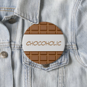 Bóton Redondo 10.16cm Chiclete de chocolate marrom com padrão