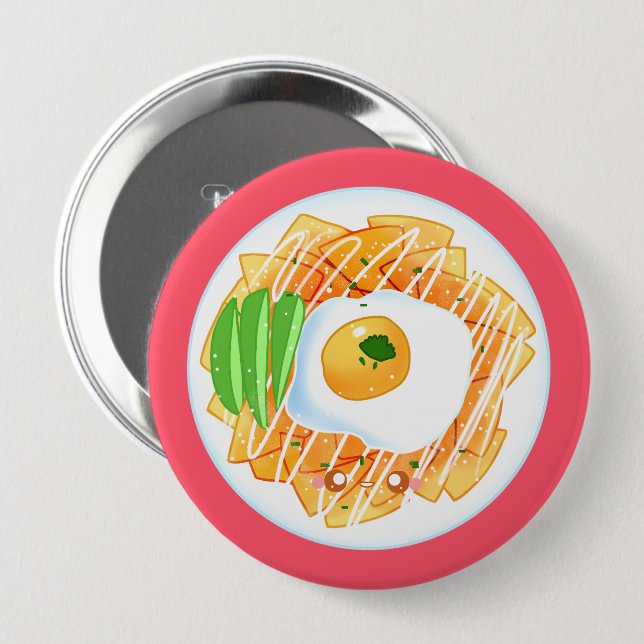 Bóton Redondo 10.16cm Chilaquiles Rojos (Frente & Verso)