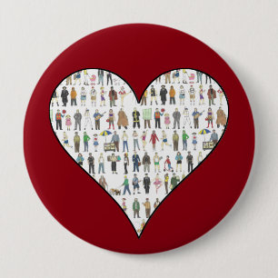 Bóton Redondo 10.16cm Cidadãos do Pessoas NYC Nova Iorque Vizinhos do Co