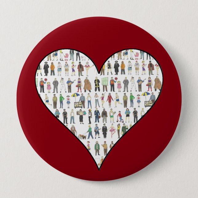 Bóton Redondo 10.16cm Cidadãos do Pessoas NYC Nova Iorque Vizinhos do Co (Frente)