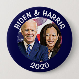 Bóton Redondo 10.16cm Comício eleitoral de Biden e Harris 2020 nos EUA