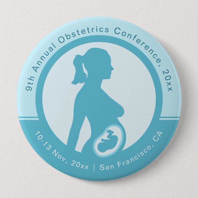 Bóton Redondo 10.16cm Conferência Médica Obstetrícia e Ginecologia (Frente)