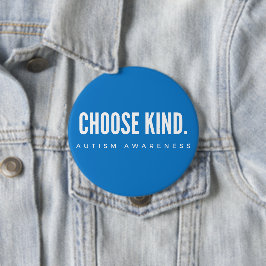 Bóton Redondo 10.16cm consciência autista escolhe tipo botão azul