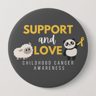 Bóton Redondo 10.16cm consciência do cancer infantil. apoio e amor. Bota