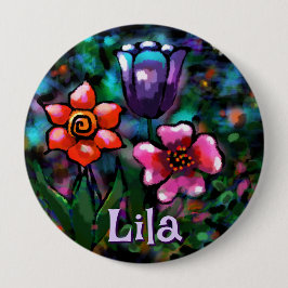 Bóton Redondo 10.16cm Cor-de-rosa azul, branco, cor-de-rosa,