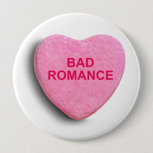 BÓTON REDONDO 10.16CM CORAÇÃO ROMANCE MAU DOS DOCES