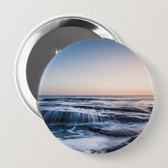 Bóton Redondo 10.16cm Costa de Lofoten Noruega (Frente & Verso)