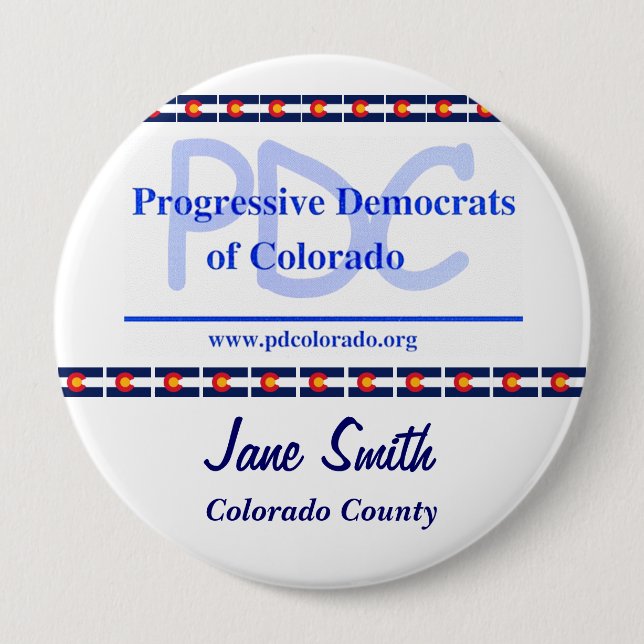 Bóton Redondo 10.16cm Costume 4" botão de PDC (Frente)