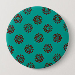 Bóton Redondo 10.16cm "Crimson Scrolls - Bold Elegance"