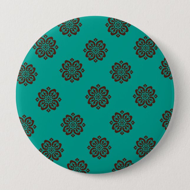 Bóton Redondo 10.16cm "Crimson Scrolls - Bold Elegance" (Frente)