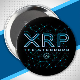 Bóton Redondo 10.16cm Criptomoeda XRP - Cadeia de Bloqueio XRPL - Cripto