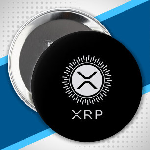 Bóton Redondo 10.16cm Criptomoeda XRP - Círculo do Logotipo XRP - Cript