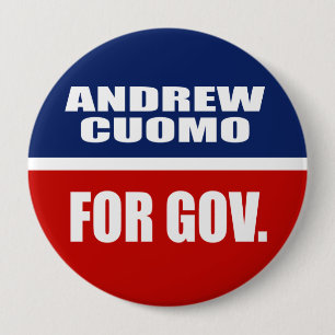 BÓTON REDONDO 10.16CM CUOMO DE ANDREW PARA O GOVERNADOR