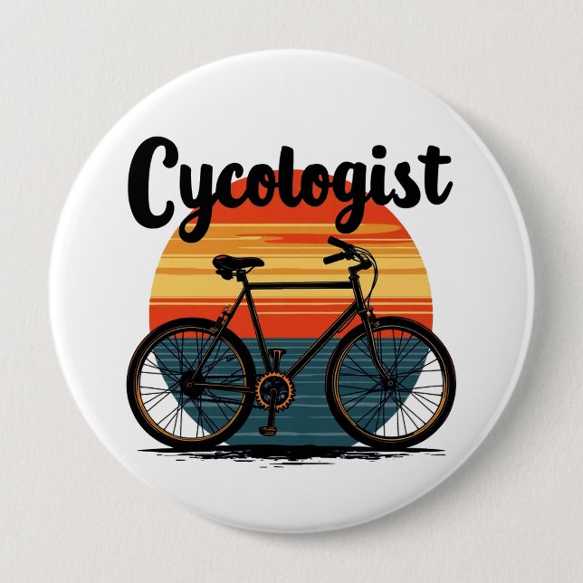 Bóton Redondo 10.16cm Cycologista: Energetic Biker Tee - for Cycling (Frente)