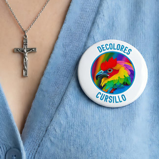 Bóton Redondo 10.16cm DeColores Cursillo Colorful Rooster Vivid Rainbow 