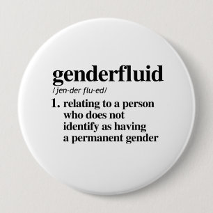 Bóton Redondo 10.16cm Definição de Genderfluid - termos definidos de
