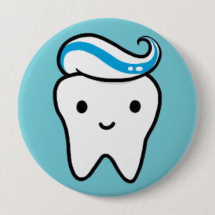 Bóton Redondo 10.16cm Dente Cinto com pasta de dente  Cartoon Molar de K