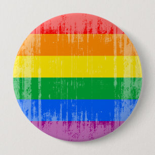 BÓTON REDONDO 10.16CM DESIGN AFLIGIDO LISTRAS DO ORGULHO GAY