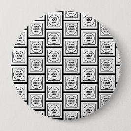 Bóton Redondo 10.16cm Design de padrão repetitivo de logotipo ou imagem 