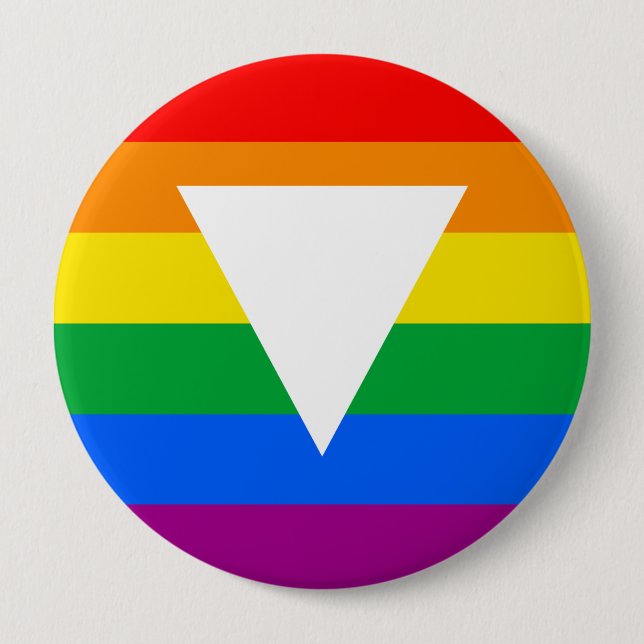 Bóton Redondo 10.16cm Design de triângulo orgulho gay (Frente)