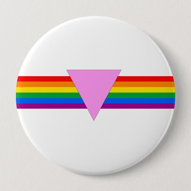 Bóton Redondo 10.16cm Design de triângulo orgulho gay (Frente)