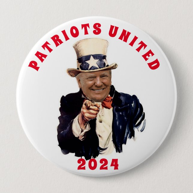 BÓTON REDONDO 10.16CM DONALD TRUMP 2020 PATRIOTS UNIDOS (Frente)