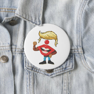 Bóton Redondo 10.16cm Donald Trump - Rosto de Palhaço
