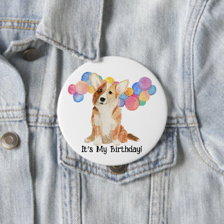 Bóton Redondo 10.16cm Editável "É o meu aniversário!" Botao