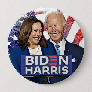 Bóton Redondo 10.16cm Eleição Presidencial de Biden e Harris 2020