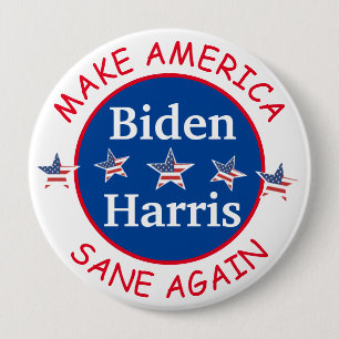 Bóton Redondo 10.16cm Eleições 2020 em Biden e Harris American Flag